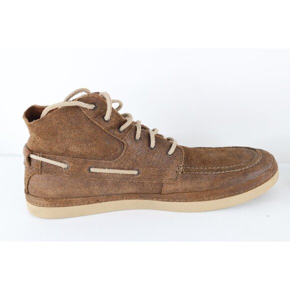 Ugg Boots Mens Size 14 Spell Out Vibram Suede Leather Ankle Chukkas Boots Brown main image 4